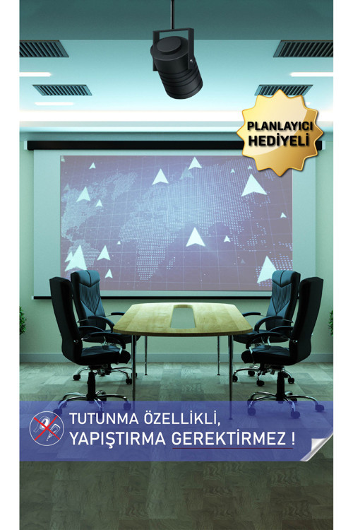 Statik Kağıt Projeksiyon Perdesi Alana Planlayıcı Hediyeli 150 x 200cm