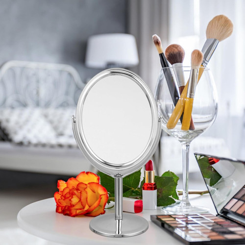 Büro Ev Ofis Kişisel Makyaj Bakımı için 8x10CM Ayaklı Oval Ayna