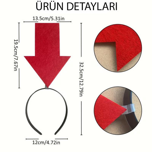 Büro Ev Ofis Gösteri Parti Kostümü için Kırmızı Parti Tacı