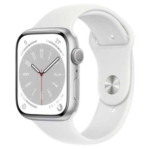 Watch Serıes 8 Gps + Cellular 45Mm Gumus Aluminyum Kasa Beyaz Sport Band -Regular