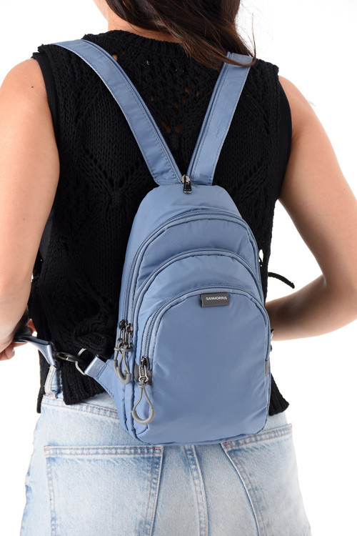 Sanmorris Unisex Paraşüt Kumaş Suya Dayanıklı 3 Bölmeli Çapraz Ve Sırtlık Askılı Body Bag