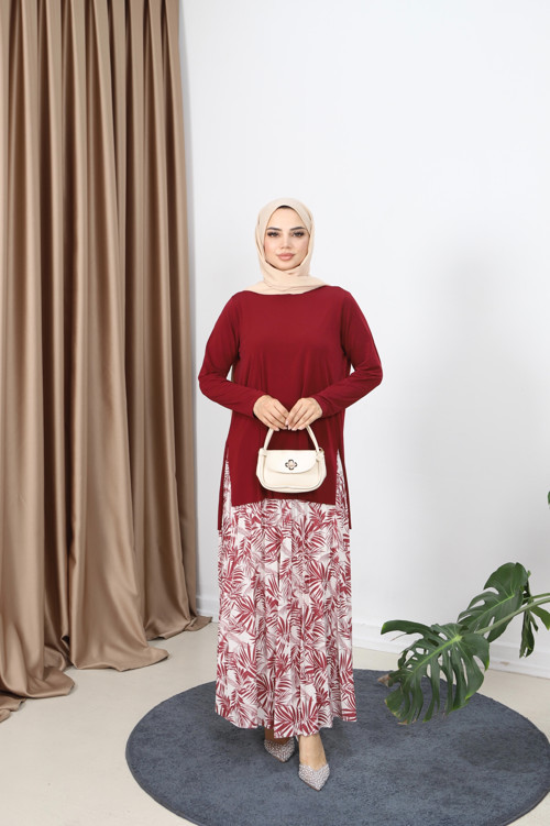 PALMİYE DESEN SANDY ETEKLİ TAKIM