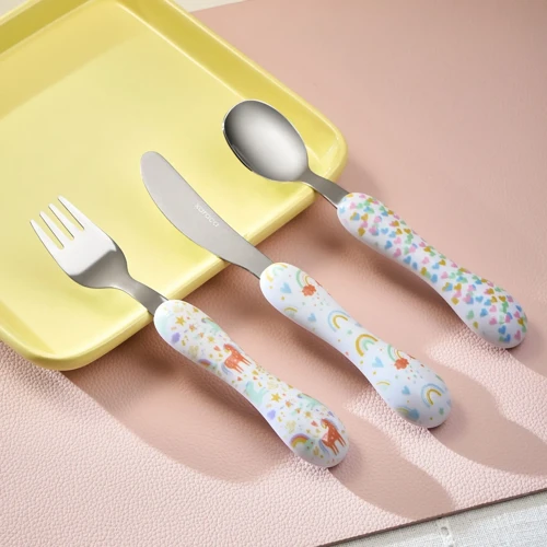 Unicorn 3 Parça Çocuk Çatal Kaşık Bıçak Seti