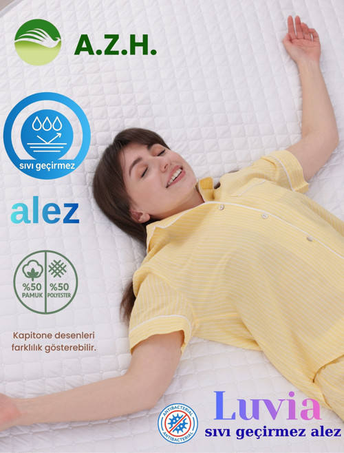 Luvia Kapitoneli Fitted Sıvı Geçirmez Alez Full Kenarlı Yatak Koruyucu