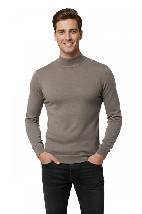 Vizon Slim Fit Yarım Balıkçı Yaka Likralı İnce Triko Erkek Yarım Boğazlı Kazak 2505502