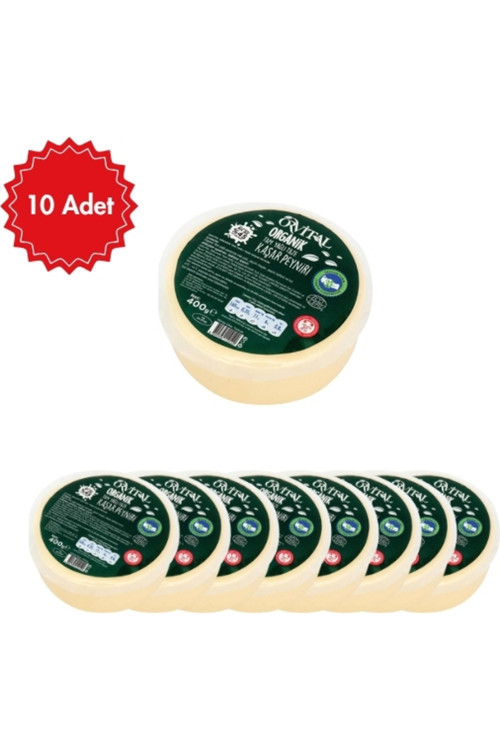 Organik Tam Yağlı Taze Kaşar Peyniri X 10 Adet | 400 G | Doğal & Lezzetli Kahvaltılık Peynir