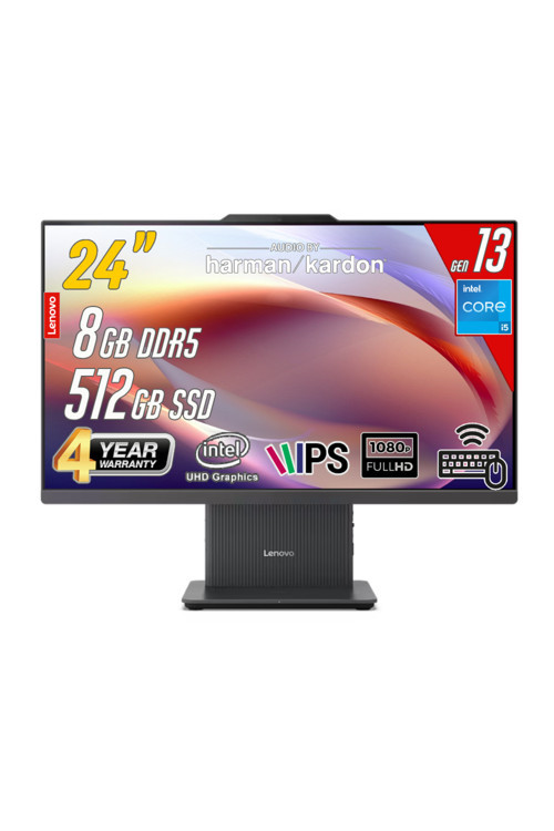 IdeaCentre 24IRH9 Intel Core i5-13420H 8GB 512GB 23.8 FHD FreeDos Siyah All in One Bilgisayar