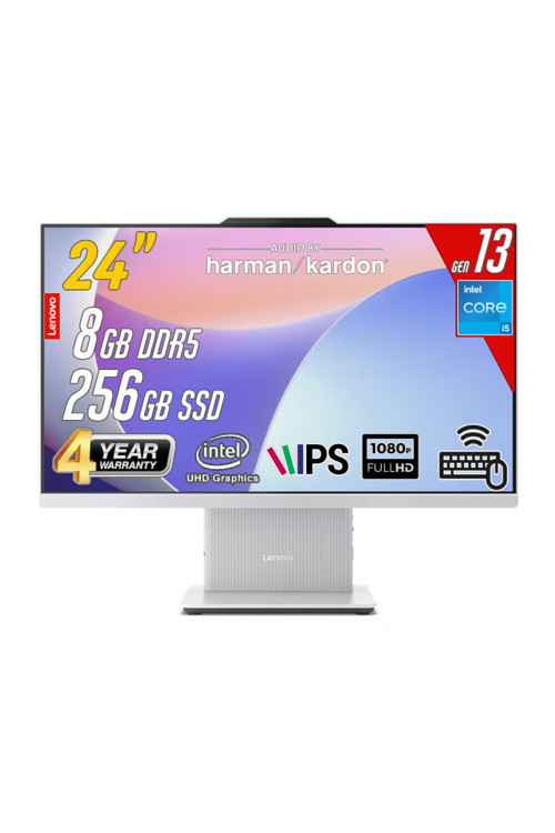 IdeaCentre 24IRH9 Intel Core i5-13420H 8GB 256GB 23.8 FHD FreeDos Beyaz All in One Bilgisayar