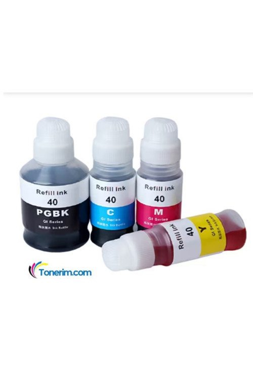 Muadil Mürekkep Canon Gı-40 Black Mürekkep (170Ml./Sise) Sarı Mavi Kırmızı 70 Ml Set