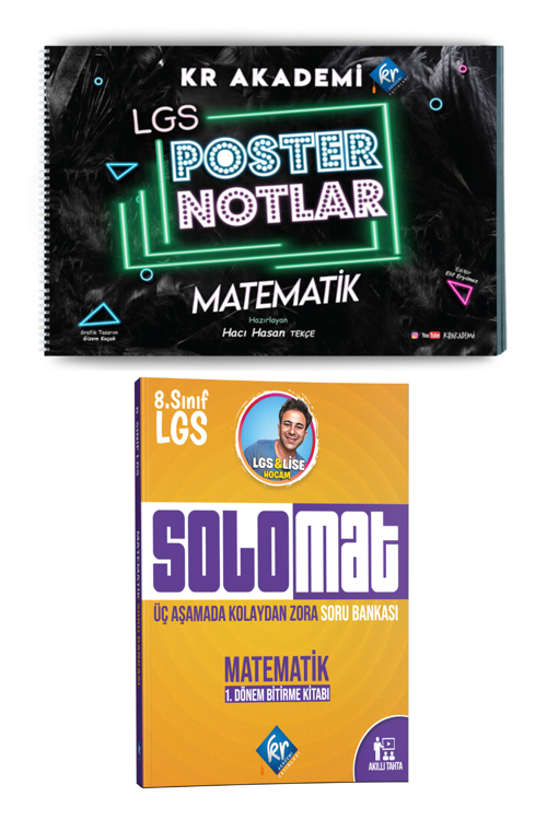 8. Sınıf LGS Matematik Üç Aşamada Kolaydan Zora Soru Bankası 1. Dönem Solomat Lise Hazırlık KR Akade