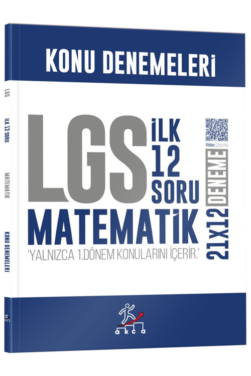 İbrahim Akca 8. Sınıf LGS Matematik 1. Dönem İlk 12 Soru Konu Denemeleri KR Akademi Yayınları