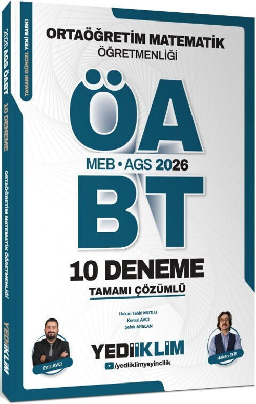 2026 MEB AGS ÖABT Ortaöğretim Matematik Öğretmenliği Tamamı Çözümlü 10 Deneme Yediiklim