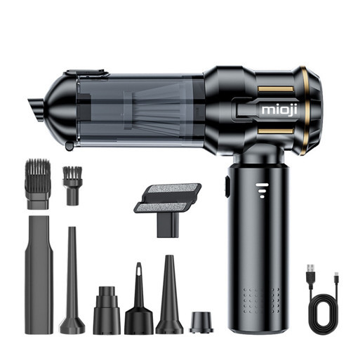8 Plus 6000mAh Vacuum Cleaner 6000Pa Taşınabilir Araç ve Ev Mini Şarjlı Süpürge - Siyah