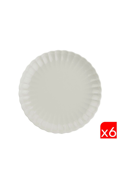 Bone Luz Krem Pasta Tabağı 21cm 6 lı