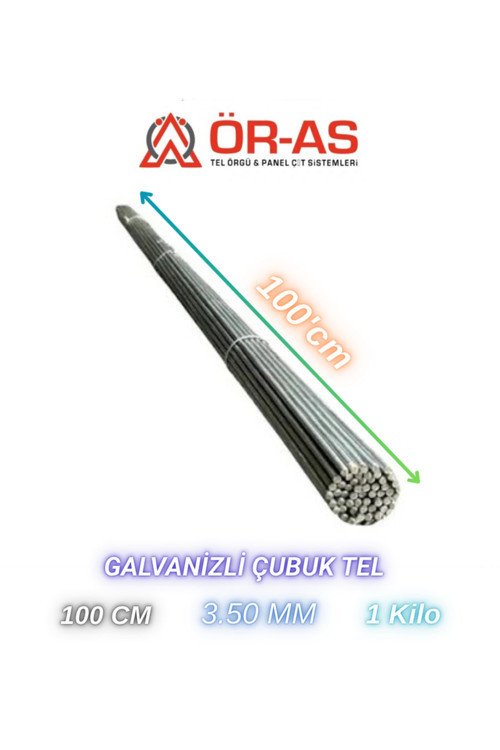 Ör - As Tel Örgü Çubuk Tel Galvanizli 3,50 mm x 1 Kg x 100 cm – Doğrutulmuş Tel