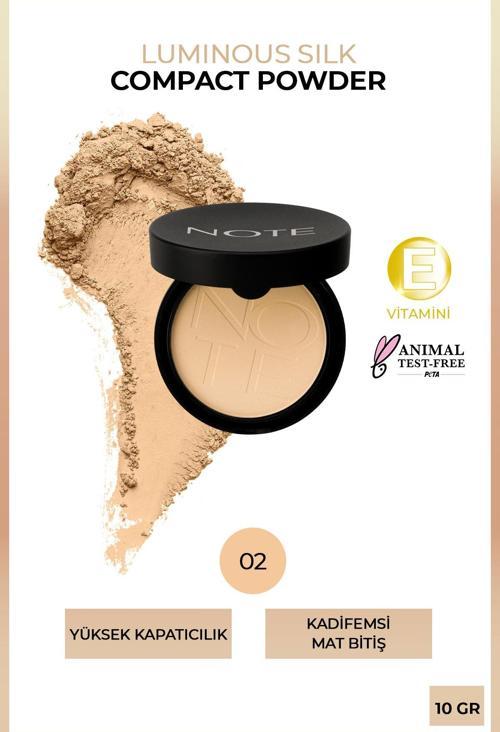 Luminous Silk Compact Powder 02 Natural Beige Mat Bitişli Toz Yüz Pudrası Natural Beige