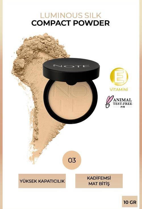 Luminous Silk Compact Powder 03 Medium Beige Mat Bitişli Toz Yüz Pudrası Medium Beige