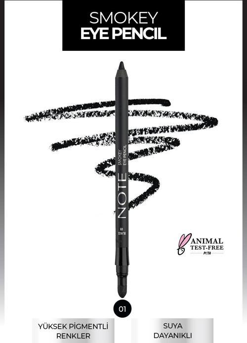 Smokey Eye Waterproof Aplikatörlü Göz Kalemi 01 Black - Siyah