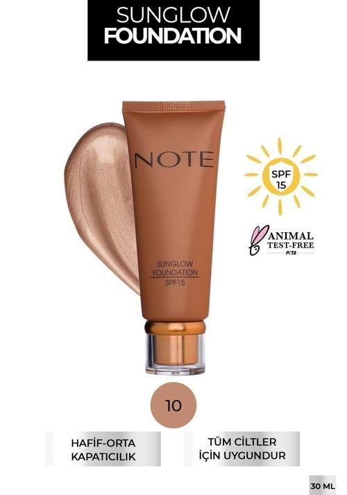 Sunglow Foundation Işıltılı Bronzlaştırıcı Fondöten 10