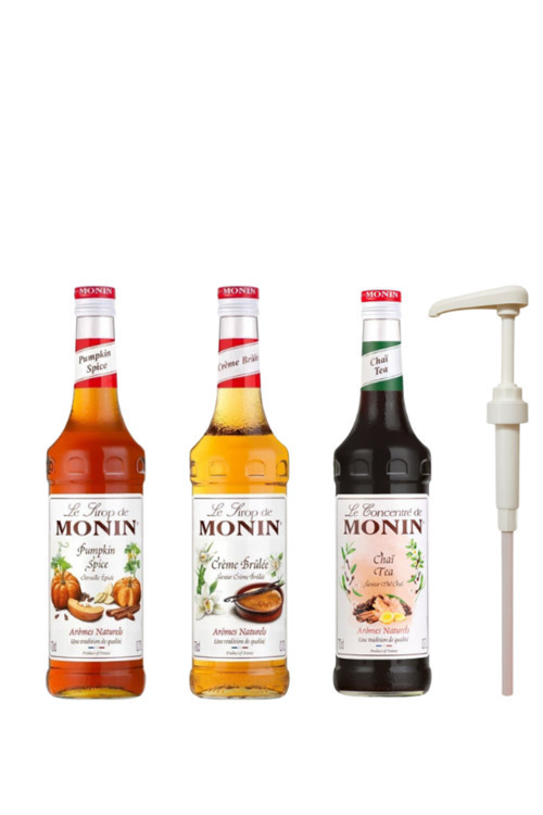 3'LÜ Kış Seti Pumpink Spice, Creme Brulee, Chai Tea+ Şurup pompası