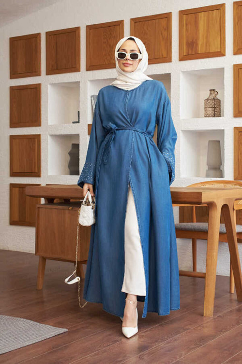 6642- Abaya Koyu Mavi
