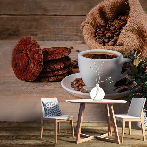 Kahve Fincanı, Çekirdekler ve Kurabiye, Kafe Duvar Kağıdı