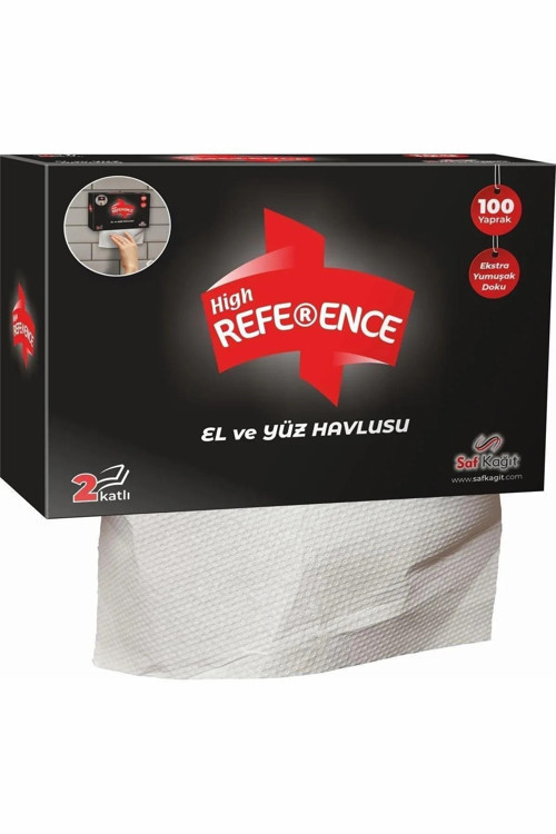 El Yüz Havlusu 2 Katlı 100'lü x 24 Paket Siyah