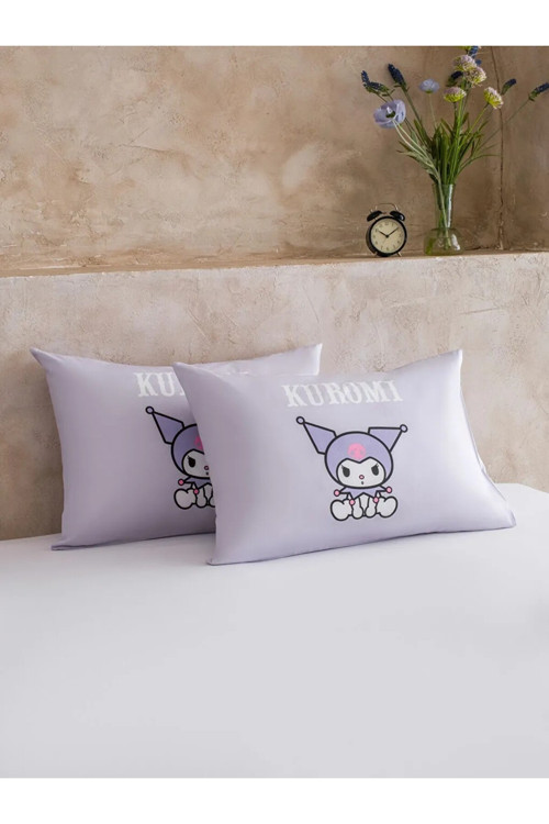 Mor Hello Kitty Baskılı Yastık Kılıfı 2'Li 50X70 Cm