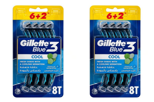 Blue 3 Tıraş Bıçağı 6 + 2'li Blister Cool -2 Adet