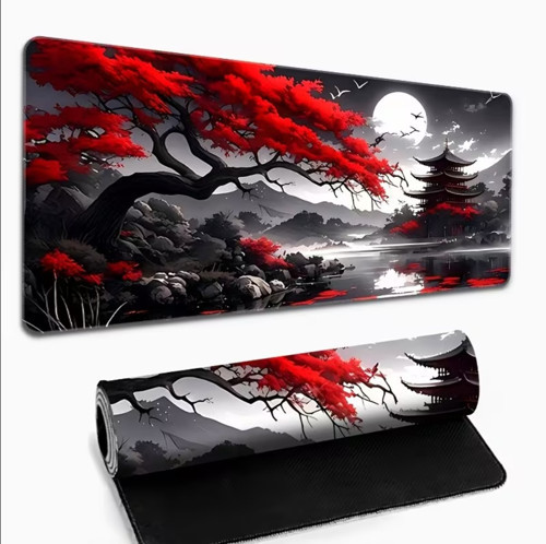 70X30 CM KIRMIZI AĞAÇ VE YAKAMOZ KAYDIRMAZ TABAN SPEED YÜZEY OYUNCU MOUSE PAD GAMİNG