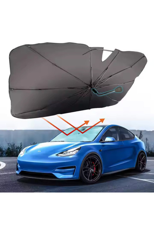Araç Ön Cam Güneşlik Şemsiye Tasarımlı Katlanabilir Koruyucu Tüm Araçlara Uygun