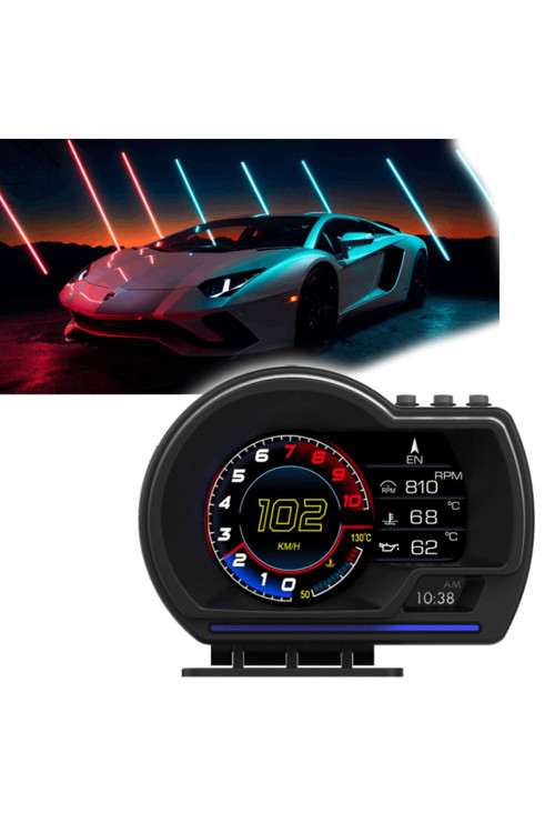 Head Up Display Araç Dijital Kilometre OBD2 + GPS HUD Hız Alarmı RPM Su Sıcaklığı Basınç Evrensel
