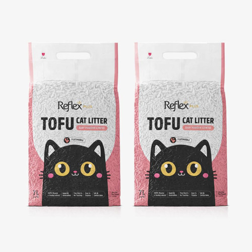 Tofu Bebek Pudrası Kokulu Kedi Kumu 2 x 7 Lt