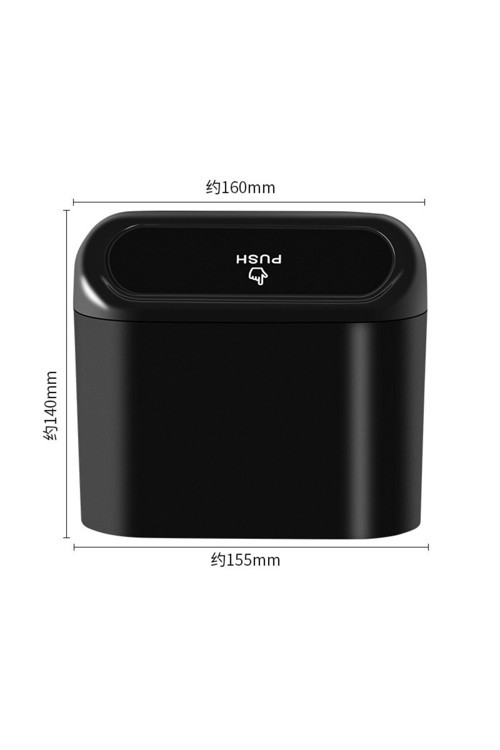 Oto Aksesuar Araba Çöp Kutusu Siyah Portatif Araç İçi Taşınabilir Kapaklı Çöp Kovası