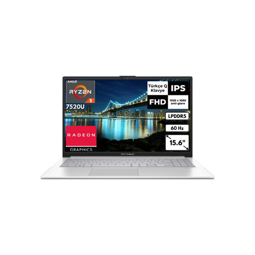 Vivobook Go 15 R5 7520U 8 GB 2 Tbssd Radeon Graphics 15.6" Fhd Windows 11 Pro E1504FA-NJ115AT14