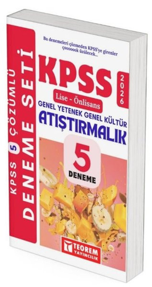 2026 KPSS Lise - Önlisans Genel Yetenek Genel Kültür Tamamı Çözümlü Atıştırmalık 5 Deneme