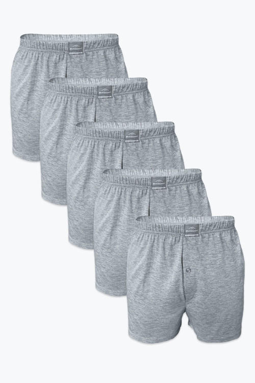 Erkek Gri 5 Li Geniş Kalıp Büyük Beden Boxer %100 Pamuk Battal Boy Mb2400 4Xl/5Xl/6Xl/7Xl