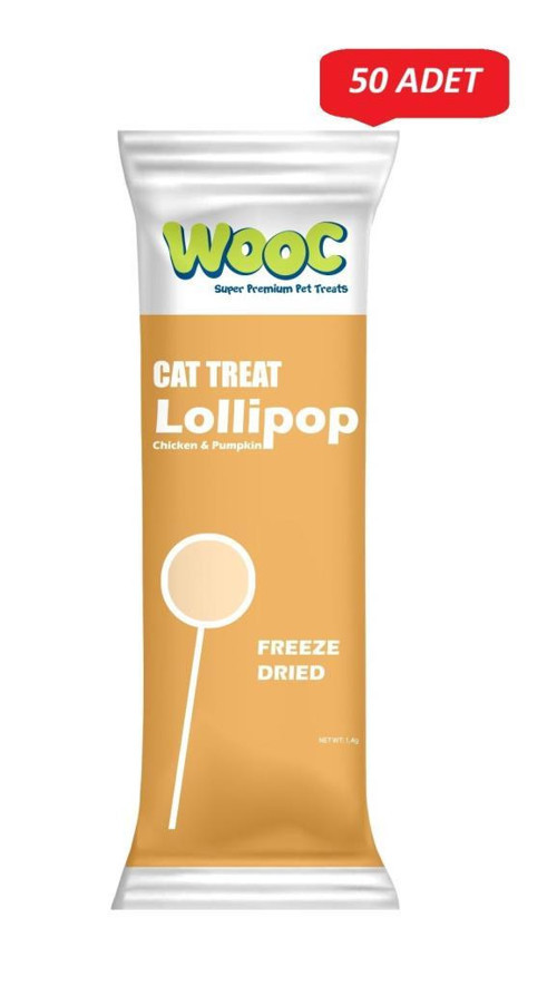 Lollipop Tavuk ve Bal Kabaklı Kedi Ödül Maması 1,4 Gr*50 li Paket
