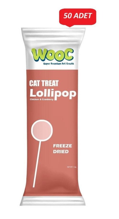 Lollipop Tavuk ve Kızılcıklı Kedi Ödül Maması 1,4 Gr*50 li Paket