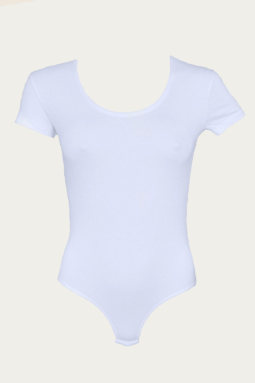 Kadın Beyaz Kısa Kollu Açık Yaka Çıtçıtlı Modal Body 133