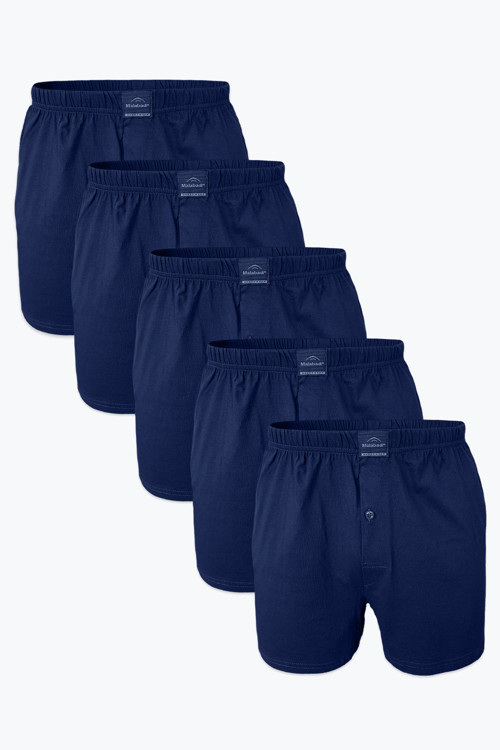 Erkek Lacivert 5 Li Geniş Kalıp %100 Pamuk Boxer M240