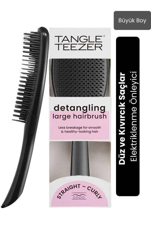 Large Wet Detangler Black Gloss Saç Fırçası