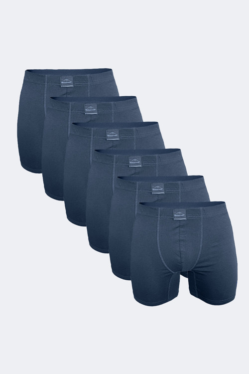 Erkek Füme 6 Lı Pamuk Elastan Uzun Boxer 073