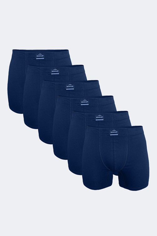 Erkek Lacivert 6 Lı Pamuk Elastan Uzun Boxer 073