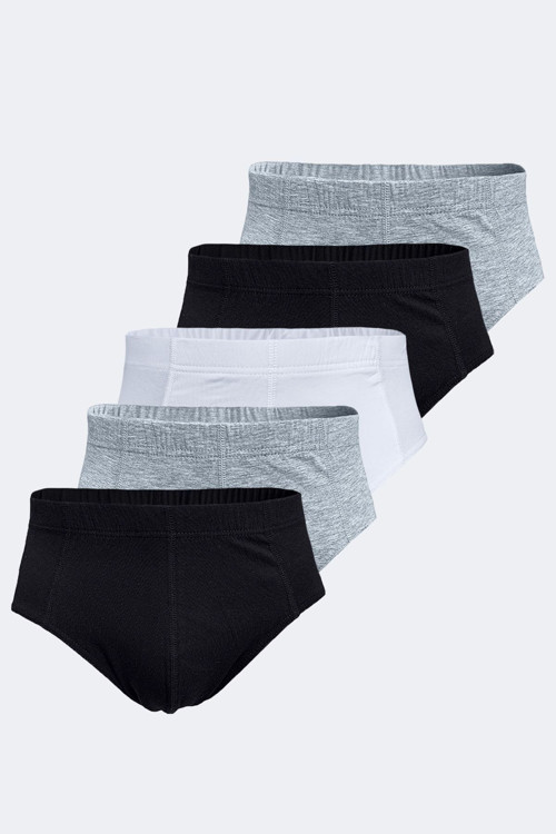Siyah Beyaz Gri Erkek 5 Adet Modal Slip Külot 5M053