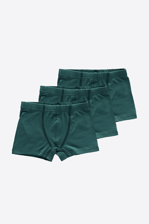 Erkek Çocuk Yeşil 3 Lü Paket Pamuk Elastan Boxer 209