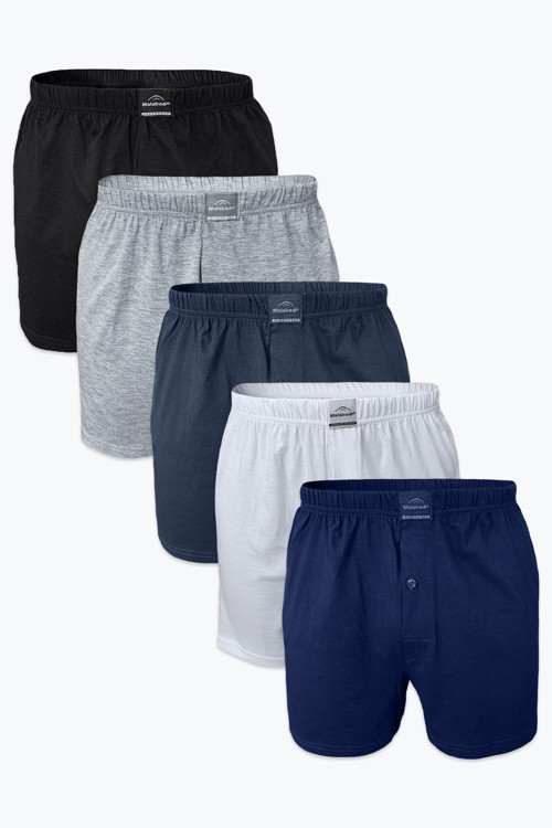 Erkek Karışık Renk 5 Li Geniş Kalıp Büyük Beden Boxer %100 Pamuk Battal Boy Mb2400 4Xl/5Xl/6Xl/7Xl