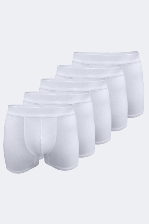 Erkek Beyaz 5 Li Paket Milan Modal Boxer M014