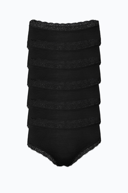 Kadın Siyah 6'Lı Paket Ultra Yumuşak Micro Modal Dantelli Slip Külot 6M700