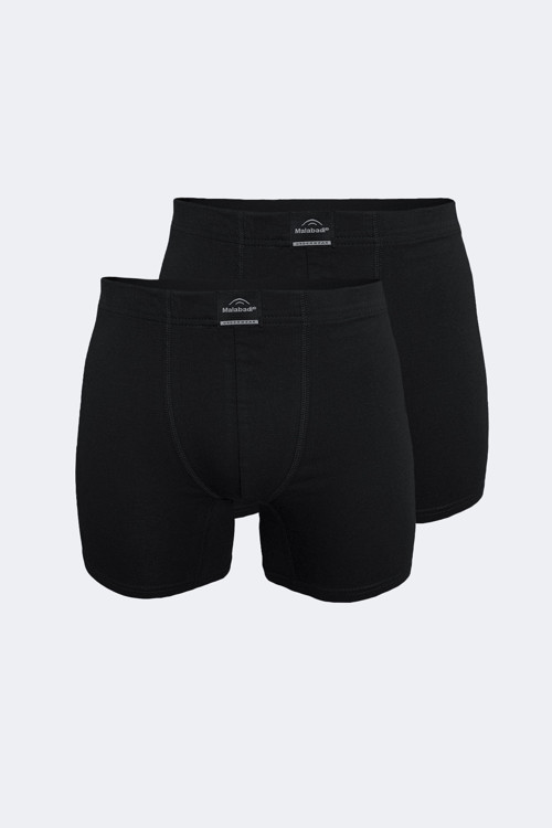 Erkek Siyah 2 Li Pamuk Elastan Uzun Boxer 073